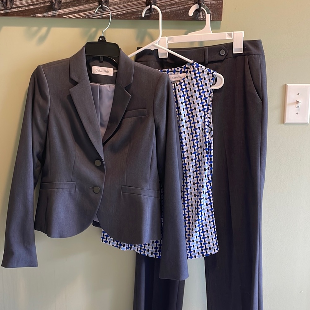 Calvin Klein suit.